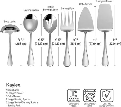 Gourmet Basics by Mikasa 5181046 Kaylee 8-Piece Stainless Steel Serving Set