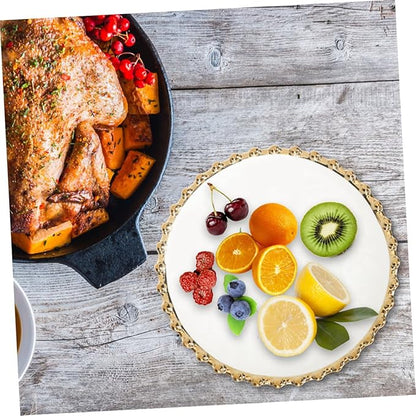 Mobestech Ceramic Double Appetizer Plate Stable Porcelain Dinner Plate for Party Festival Household Round Dessert and Fruit Serving Tray