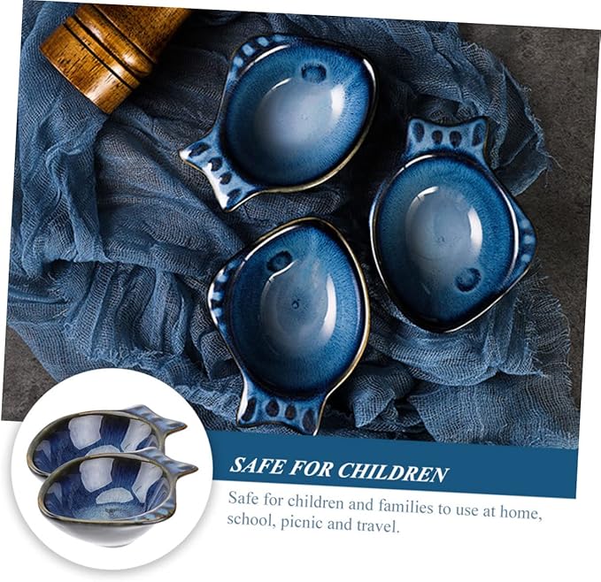 2pcs Ceramic Seasoning Plates Multifunctional Small Bowl Trays for Appetizer Plate Sauce Tray Flavor Dish Practical for Family