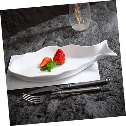 Ceramic Fish-shaped Steaming Plate Non-toxic Household Dish for Appetizers and Desserts Versatile Dinner Plate for Use