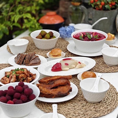 White Dinnerware Sets for 8 Dinner Plates 24 31 38 46 62pcs Plates And Bowls Sets Simple Style Dishware Sets Kitchen Dishes Set Dinner Set for Family Gatherings Dishwasher&Microwave Safe(38pcs)