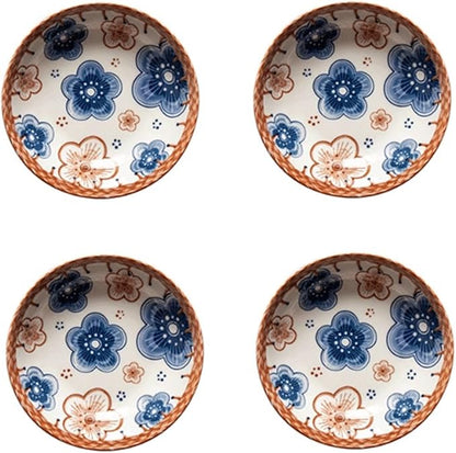 WaLdor Seasoning Plate Ceramic Snack Plate, Appetizer Plate, Dessert, Nuts, Soy Sauce, Japanese Style, Small Dishes for Dipping, Stackable Snack Bowls, Ceramic Sauce Plate (Color : C)