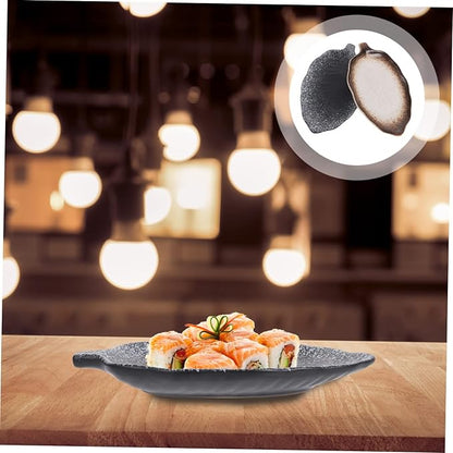 2pcs Banana Leaf Plate Ceramic Seasoning Dishes Versatile Serving Platter for Condiments Snacks and Desserts