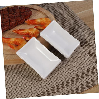 2pcs Ceramic Snack Plate Condiment Appetizer Serving Tray Sauce Dishes