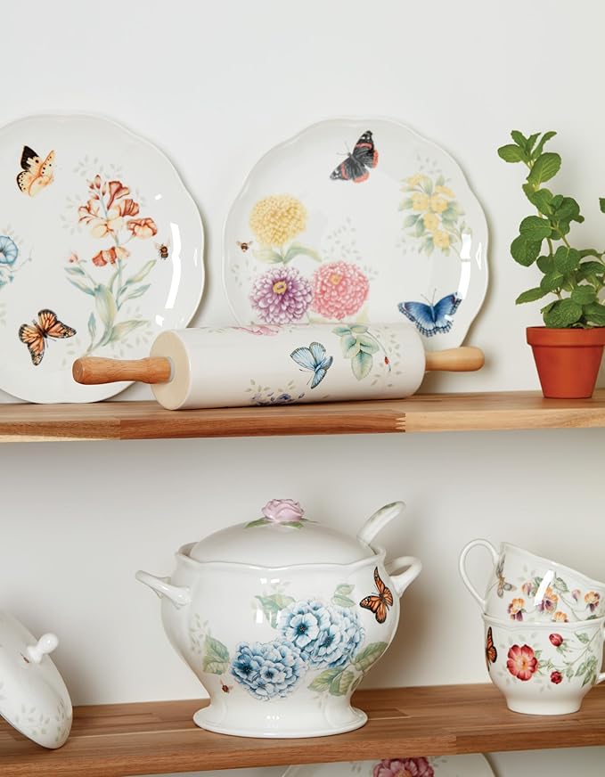 Lenox Butterfly Meadow 2-Piece Tureen & Ladle Set, 5.75 LB, Multi