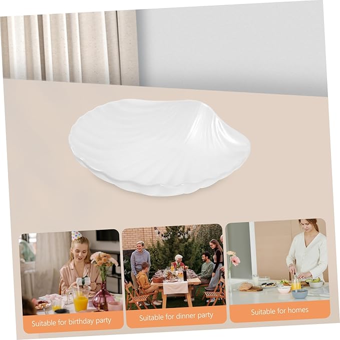 Shell Dessert Bowl Ceramic Plate Multi-use Snack Serving Dish for Parties Birthdays Decorative