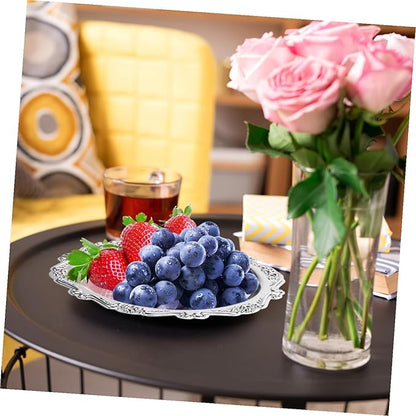 Cabilock Elegant Wrought Serving Tray Vintage Dessert Platter for Snacks Jewelry Display and Home Decor Sturdy Multifunctional Snack Serving Dish for Parties