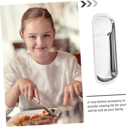 IMIKEYA 1pc Stainless Steel Serving Tray for Ladles and Utensils Multi-functional Tableware for Catering Buffets and Family Reunions Easy to Clean and Reusable Design