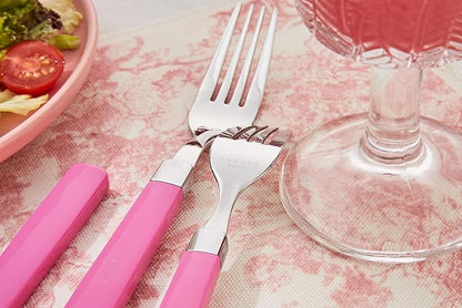 ANNOVA Silverware Set Stainless Steel Colorful Tableware Kitchen Flatware Set Utensils, Includes Dinner Knives, Forks, Spoons, Salad Forks & Dessert Spoons (Pink, 20 Pieces)