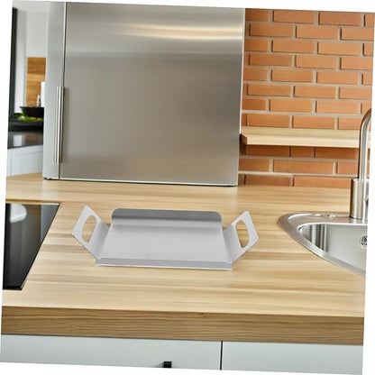 Chrome Trays for Serving Silver Trays Snack Dishes Stainless Steel Buffet Handles