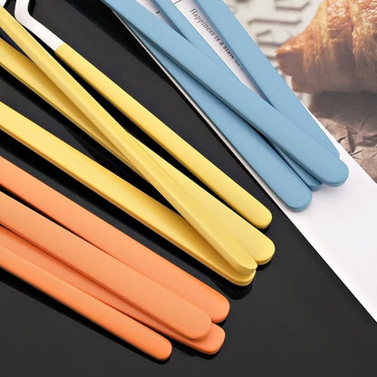 JASHII Flatware Set 32-piece Silverware Set Matte Finished Cutlery Set Service for 8 Include Knife/Fork/Spoon/Coffee spoon Dishwasher Safe (Yellow Silver)