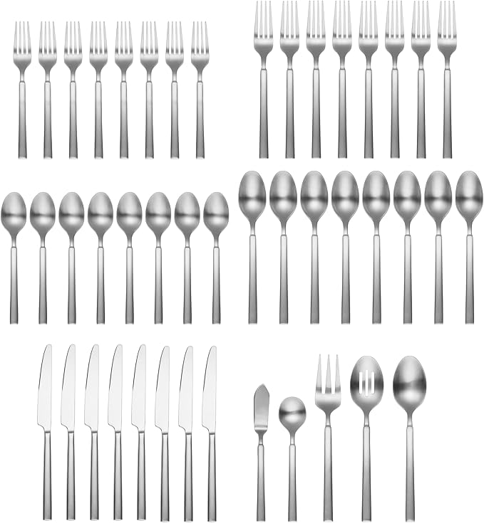 Cambridge 347545BR Gailann Satin 45-Piece Flatware Set With Caddy