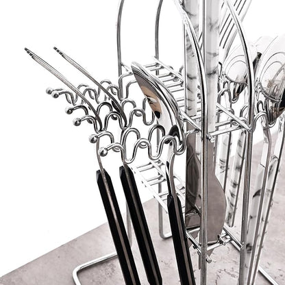 30pcs Modern Handle Flatware Set, Stainless Steel Cutlery Set Include Knife/Fork/Spoons, Mirror Polish, Service for 6 (Black Silver)