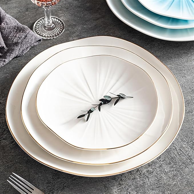 SONGCHAO Party Supplies Creative Gradient Ceramic Plate Dinner Plate Household Dessert Plate Salad Plate Fruit Plate Simple Dinner Plate Party Plates (Color : B, Size : 002)