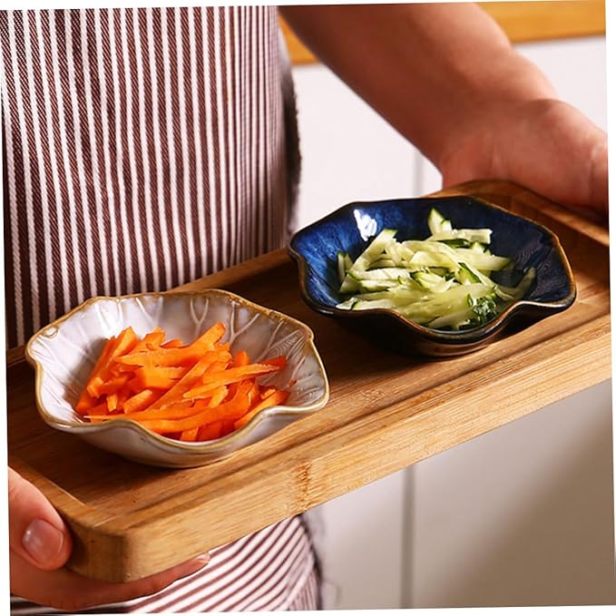 2pcs Sauce Dish Gradient Blue Appetizer Plates for Seasoning Condiments and Dipping for Home Restaurants Catering and Parties