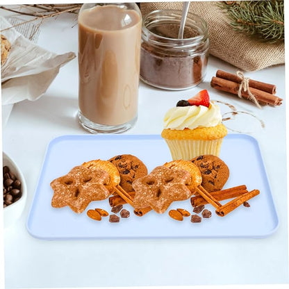 VALICLUD 3pcs Rectangular Wheat Straw Serving Tray Party Serving Plates for Everyday Use Sturdy Food Tray for Home for Entertaining and Storage of Tableware
