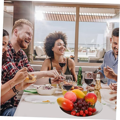 Amosfun Stainless Steel Serving Tray Food Plate for Fruits Breakfast and to Clean Platter for Buffet Outdoor Events and Everyday Use