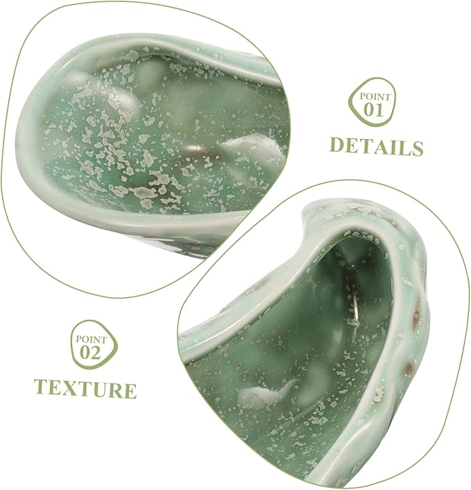 Cabilock Ceramic Serving Plate Set Vintage Restaurant Style Oyster Shell Platter 4-Piece Caviar Dish and Appetizer Tray for Elegant Dining Food-Grade Parties and Restaurants