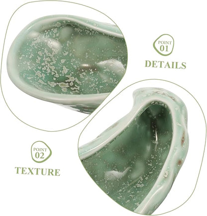 Cabilock Ceramic Serving Plate Set Vintage Restaurant Style Oyster Shell Platter 4-Piece Caviar Dish and Appetizer Tray for Elegant Dining Food-Grade Parties and Restaurants