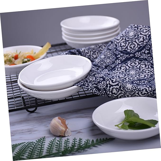 IMIKEYA 6pcs Plates Ceramic Sauce Dishes Condiment Serving Dish Sauce Storage Container for Home Restaurant Decor