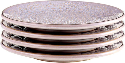 Santa Barbara Design Studio Appetizer Plate Set - 6" Stamped Ceramic Dessert Plates, 4-Count, Lilac