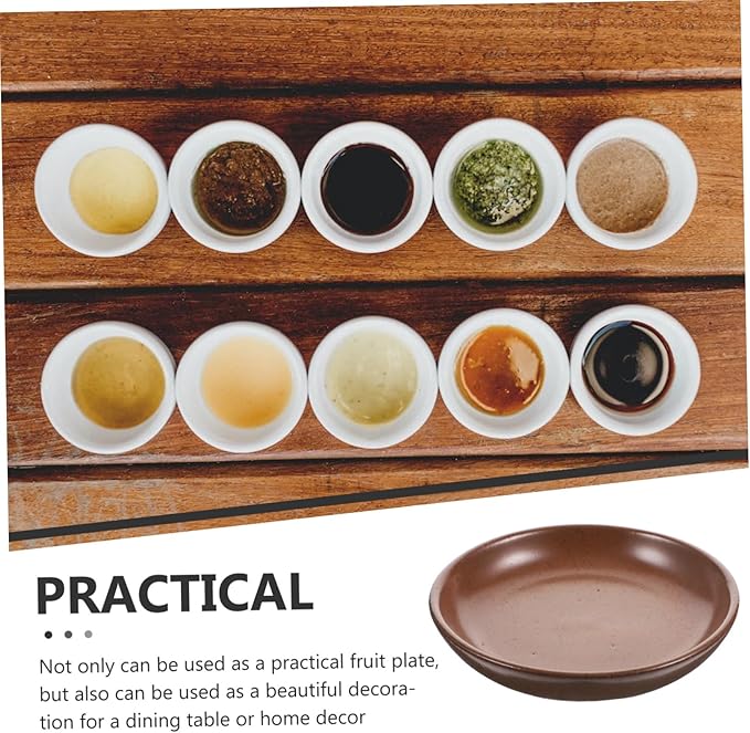 Ceramic Appetizer Serving Plate Round Shallow Dish for Sauces and Dips Sturdy Stoneware for Restaurant and Home Use for Parties and Entertaining