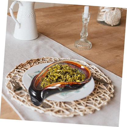 Ceramic Oyster Plate for Appetizers and Small Dishes Vintage-style Food Dish Elegant Display Plate for Home Dining and Restaurants Food-safe and Tableware