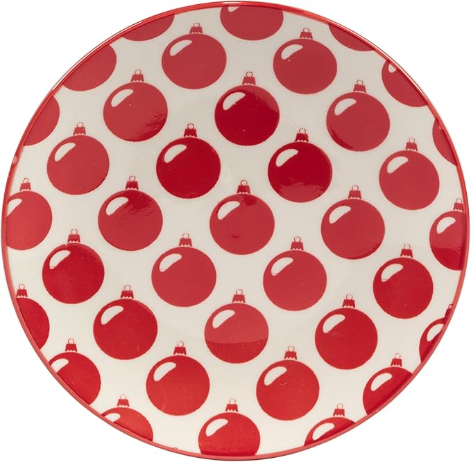 Certified International Peppermint Candy 6" Luncheon/Canape Plates, Set of 6 Assorted Designs, Multicolor, Small