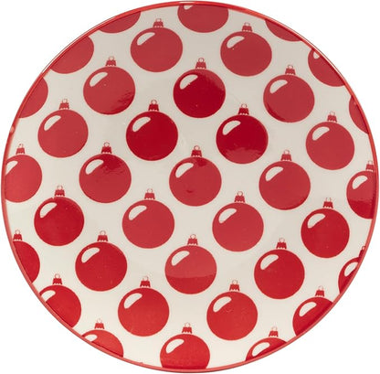 Certified International Peppermint Candy 6" Luncheon/Canape Plates, Set of 6 Assorted Designs, Multicolor, Small