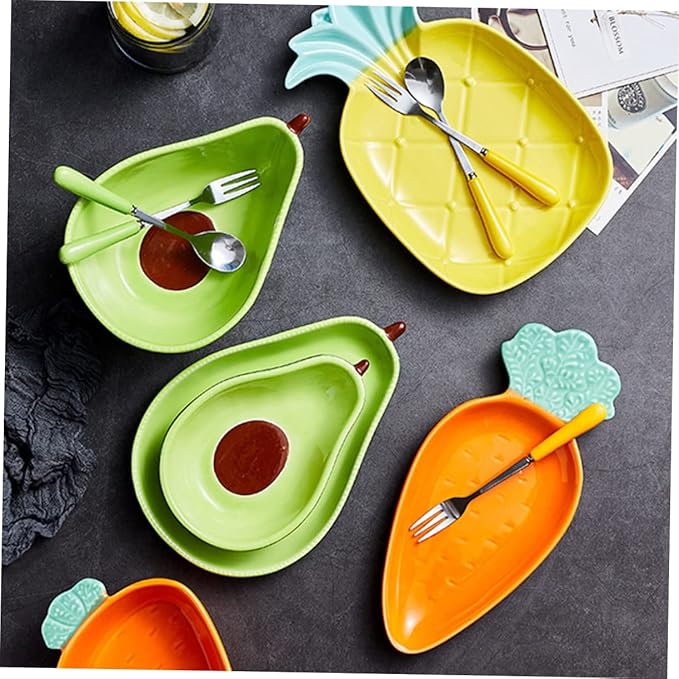 Avocado Shape Ceramic Plate Charcuterie Food Items Appetizer Serving Tray