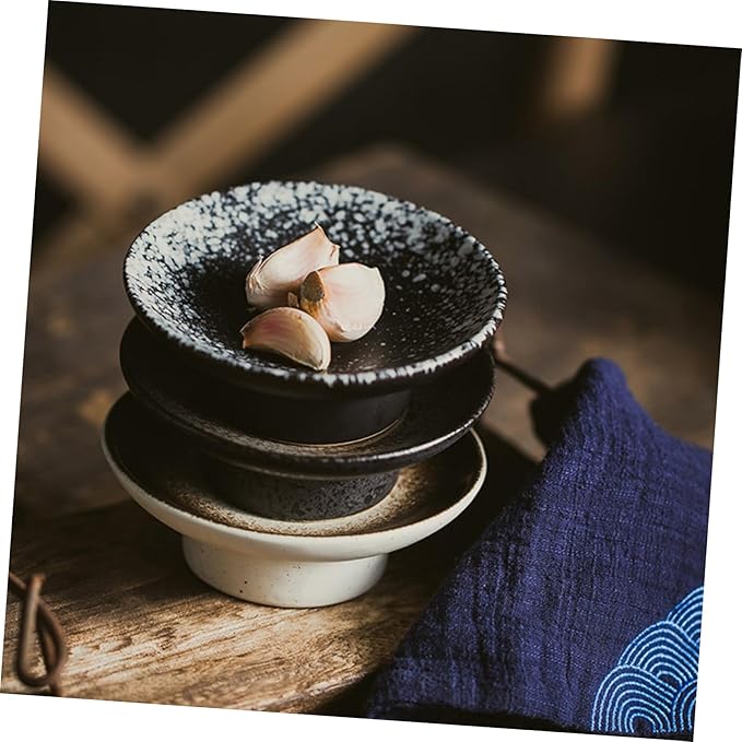 Ciieeo 3pcs Japanese Style Ceramic Sauce Dish Seasoning Plates for Snacks Condiments Appetizers Creative Design Lightweight Easy to Clean