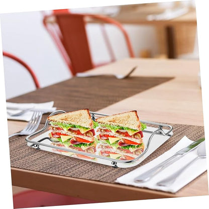 Sturdy Handles Modern Design Stainless Steel Serving Trays Decorative Food Serving Trays
