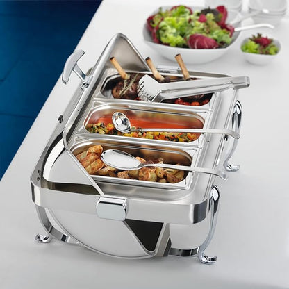 Amefa Stainless Steel Serving Set 3 Piece Large:Spoon, Large Salad, Large Salad Serving Fork