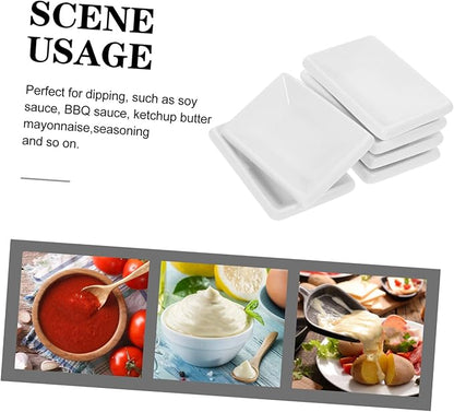 IMIKEYA 6pcs Ceramic Snack Plate Condiment Plate Charcuterie Bowls for Appetizer Serving Relish Tray Division for Sauce Dip