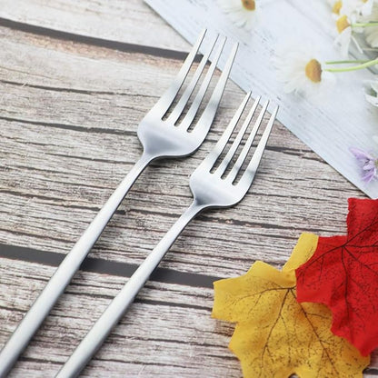Silverware Set JASHII 40 Pieces Flatware Set 304 Stainless Steel Flat Cutlery Set for 8 Matte Kitchen Forks Knife Spoons Set, Satin Finish Tableware Set for Home and Restaurant, Dishwasher Safe