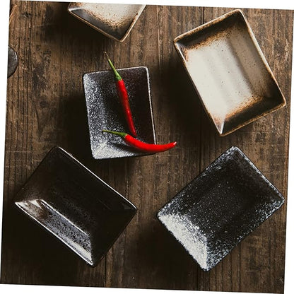 3 Pcs Japanese Style Ceramic Seasoning Dish Set Multifunctional Appetizer Plates for Dipping Sauces for Sushi Ketchup BBQ