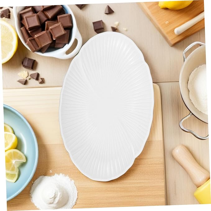Tofficu Decorative Ceramic Plate Elegant Serving Dish for Cheese Fruits Condiments Appetizers Versatile Home Kitchen Decor with Unique Appeal and Coordinated Aesthetic