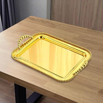 Designer Serving Tray, Vanity Accessories, Teacup Stand, Gold