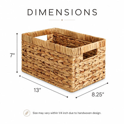 Water Hyacinth Wicker Storage Baskets for Shelves (4 Count)