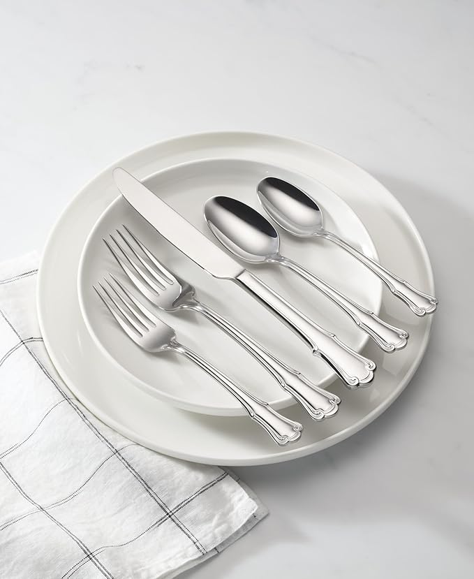 Oneida 899223 James Street Mirror 45-Piece Flatware Set, Service For 8