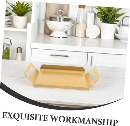Decorative Stainless Steel Serving Tray with Handles Thickened Buffet Platter for Parties and Events Elegant Design for Snacks Desserts Tea