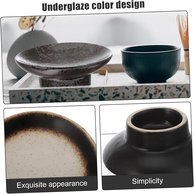 Ciieeo 3pcs Japanese Style Ceramic Sauce Dish Seasoning Plates for Snacks Condiments Appetizers Creative Design Lightweight Easy to Clean