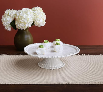 Beatriz Ball Pedestal Cake Plate, White