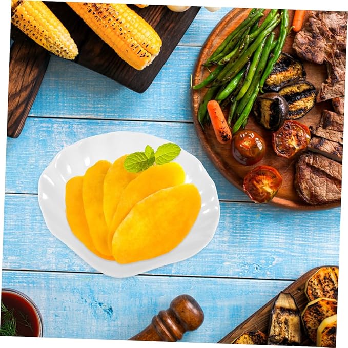 2Pcs Imitation Ceramic Appetizer Plates Versatile Food Serving Dish for Snacks Fruits Sauces for Indoor Outdoor Gatherings Stylish Kitchen Accessory Bone