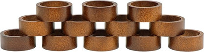 12-Pack Wooden Napkin Rings, Hemlock Wood Table Napkin Holder, Handcrafted Decorative Napkin Rings for Weddings, Banquets, Family Dinners, and Formal Table Settings
