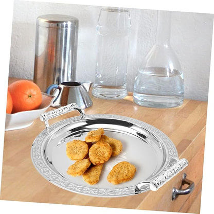 PRETYZOOM Tea Serving Tray with Elegant Floral Design Fruit Plate for Parties and Gatherings Decorative Storage Dish