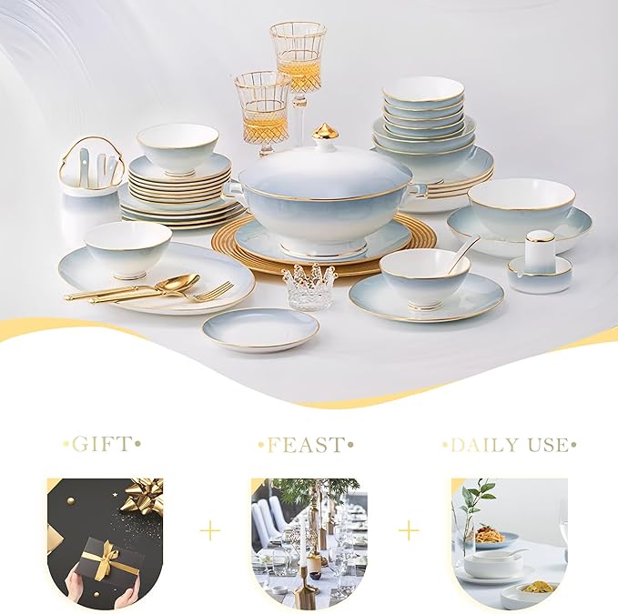 60 Pcs, Top Ceramic Bone China Dinnerware Set, Fine China Dinnerware Sets, Ceramic Tableware Set, Chinese Gifts