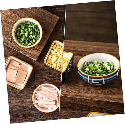 Unomor 4pcs Ceramic Condiment Dishes Japanese Style Sauce Plate Appetizer Serving Dishes