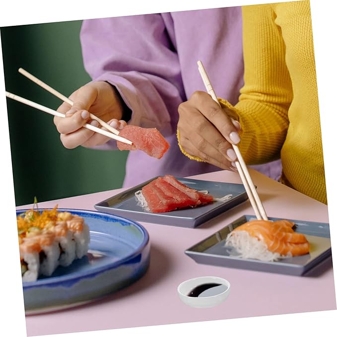 Alipis 6pcs Ceramic Condiment Plates Small Sauce Dishes for Dipping Sauce Appetizers and Sushi Compact Stackable Design for Home and Outdoor Use