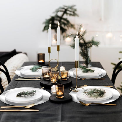 KesaPlan 50PCS Round Silver Placemats, 13" Disposable Paper Placemats for Dining Table, Mirrored Silver Charger Place Mat for Kitchen Banquet Table Setting Wedding Birthday Dinner Party Decor
